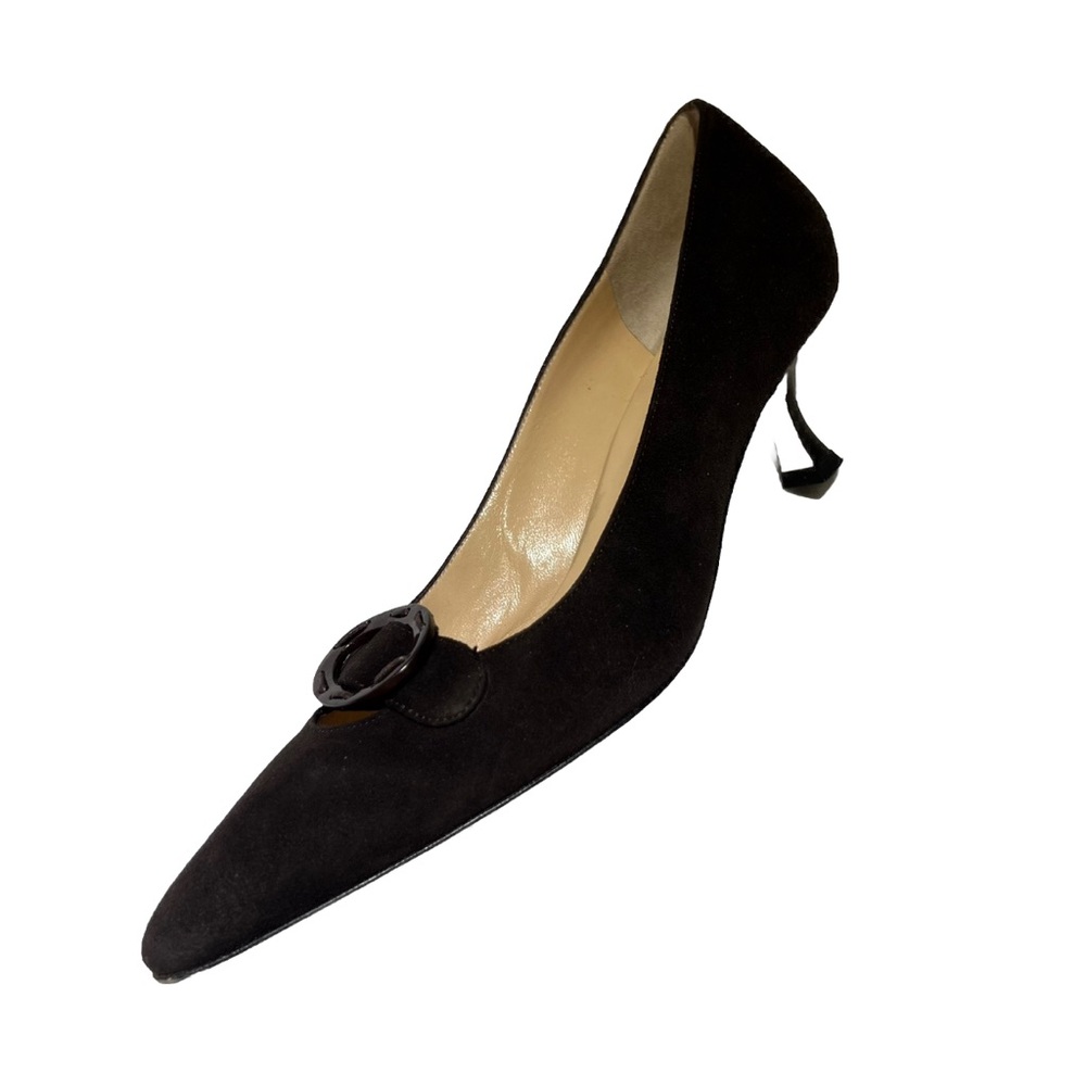 MANOLO BLAHNIK ITALIAN HAND MADE SHOES, CLASSIC BUCKLE PUMPS , 37.5